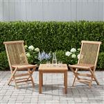 vidaXL Opvouwbare Tuinstoel 2 st Naturel Massief Teakhout