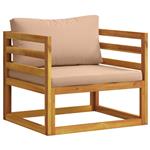 vidaXL Modulaire fauteuil met kussens 100 % polyester Massief Acacia
