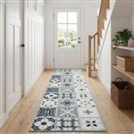 vidaXL Vloerkleedloper ORIZ 1150 gsm Grijs en zwart 100% polyestervilt