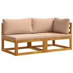 vidaXL Hoekbank met kussens 100 % polyester Massief Acacia Naturel
