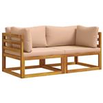 vidaXL 2 st Hoekbank met kussens 100 % polyester Massief Acacia