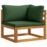vidaXL Hoekbank met kussens 100 % polyester Massief Acacia Naturel