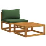 vidaXL Hoekbank met kussens 100 % polyester Massief Acacia Naturel