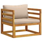 vidaXL Hoekbank met kussens 100 % polyester Massief Acacia Naturel