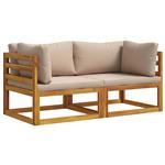 vidaXL 2 st Hoekbank met kussens 100 % polyester Massief Acacia