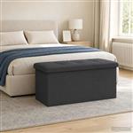 vidaXL Vouwbare Opbergbank Donkergrijs 180 kg 80 L 77 x 38 x 38 cm