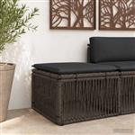 vidaXL voetensteun Grijs poly rattan