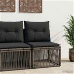vidaXL Armloze Sofa eenheid Grijs poly rattan
