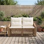 vidaXL Tuinbank 2-Aantal zitplaatsen Beige poly rattan