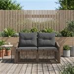 vidaXL Tuinbank 2-Aantal zitplaatsen Grijs poly rattan