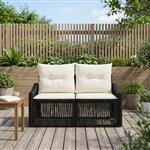 vidaXL Tuinbank 2-Aantal zitplaatsen Zwart poly rattan