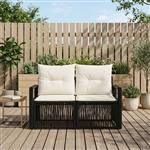 vidaXL Tuinbank 2-Aantal zitplaatsen Zwart poly rattan