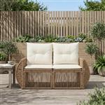 vidaXL Tuinbank 2-Aantal zitplaatsen Beige poly rattan