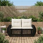 vidaXL Tuinbank 2-Aantal zitplaatsen Zwart poly rattan