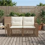 vidaXL Tuinbank 2-Aantal zitplaatsen Beige poly rattan