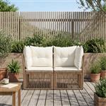 vidaXL Tuinbank 2-Aantal zitplaatsen Beige poly rattan