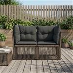 vidaXL Tuinbank 2-Aantal zitplaatsen Grijs poly rattan