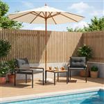 vidaXL tuinmeubelset 3 st Donkergrijs poly rattan