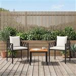 vidaXL tuinmeubelset 3 st Zwart en Cream Wit poly rattan