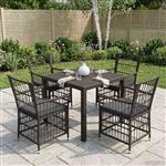 vidaXL Tuinstoelen 4 st Zwart PE rattan, Staal en Polyester Stof