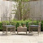 vidaXL Tuinstoelen 2 st Grijs PE rattan, Staal en Polyester Stof