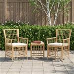 vidaXL Tuinstoelen 2 st Naturel PE rattan, Staal en Polyester Stof