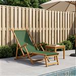 vidaXL Opvouwbare zonnebed 3 Positie Massief Eucalyptus Hout Groen