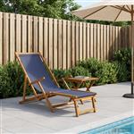 vidaXL Opvouwbare zonnebed 3 Positie Massief Eucalyptus Hout Blauw