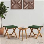vidaXL Ligstoel 2 pcs massief eucalyptushout Groen