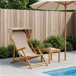 vidaXL Ligstoel 3 Positie massief eucalyptushout Beige