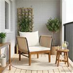vidaXL Tuinstoel met Kussens Massief acaciahout & touw Naturel