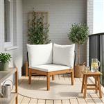 vidaXL Tuin Hoek Sofa met Kussens Massief acaciahout & touw Naturel