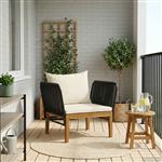 vidaXL Tuinstoel met Kussens Massief acaciahout & touw Naturel