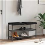 vidaXL Bankkussen 2 st Stof Zwart Diepte 35 cm