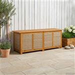 vidaXL Tuinopslagdoos 185 L Massief Acaciahout 150 x 50 x 56 cm Beige