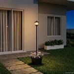 vidaXL Solarlantaarnpaal met plantenbak warm wit 32 x 32 x 158 cm