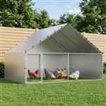 vidaXL Kippenhok met dak Zilverkleurig 300 x 200 x 190 cm