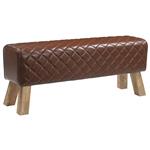 vidaXL Bank 110 x 30 x 45 cm Echt Leer Bruine diamant