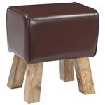 vidaXL Bank 40 x 30 x 45 cm Echt Leer Donkerbruin