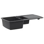 vidaXL Dubbele Keukenspoelbak Graniet 96 x 50 x 31 cm Grafiet