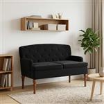 vidaXL Loungebank met knopencomfort Zwart 111 x 65 x 79 cm Fluweel