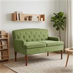vidaXL Loungebank met knopencomfort Lichtgroen 111 x 65 x 79 cm