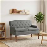 vidaXL Loungebank met knoopdetails Donkergrijs 111 x 65 x 79 cm fluweel