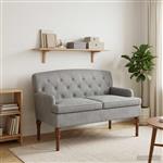vidaXL Loungebank met knopencomfort Lichtgrijs 111 x 65 x 79 cm