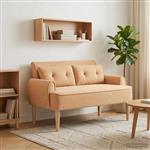 vidaXL Loungebank met knopencomfort Beige 117 x 67 x 77 cm Bouclé