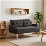 vidaXL Loungebank met knopencomfort Zwart 117 x 67 x 77 cm Bouclé
