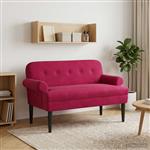 vidaXL Loungebank met knopencomfort Wijnrood 120 x 66 x 78 cm fluweel