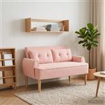 vidaXL Loungebank met knopencomfort Roze 117 x 67 x 77 cm Bouclé