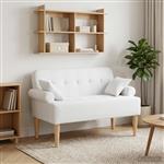 vidaXL Loungebank met knopencomfort Wit 120 x 65 x 79 cm Stof