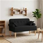 vidaXL Loungebank met knopencomfort Zwart 120 x 65 x 79 cm Stof
